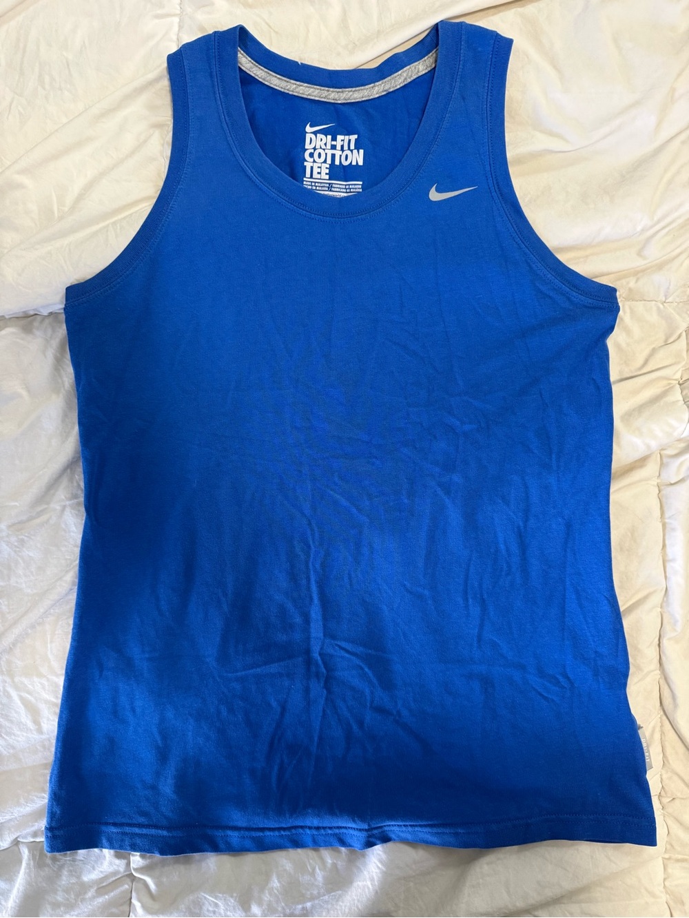 Nike womens Dri-FIT Cotton Blue Tank Top